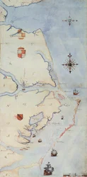 Karte von Raleighs Virginia (Lithographie)